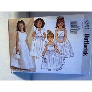 Butterick Children Dress Jacket Pattern Size 6/7/8 3351 2000s Uncut Precise Sewi